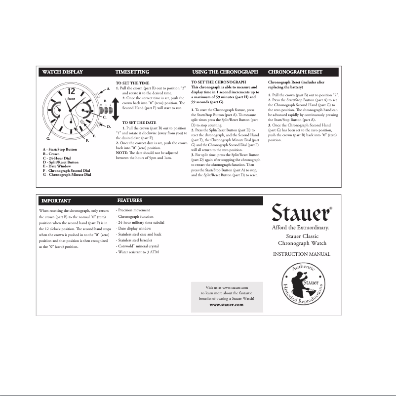 Page 1 de la notice Manuel utilisateur Stauer 33728