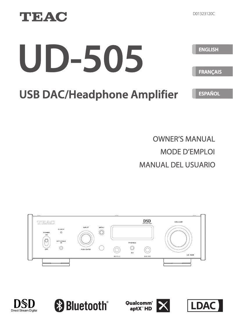 Page 1 de la notice Manuel utilisateur Teac UD-505