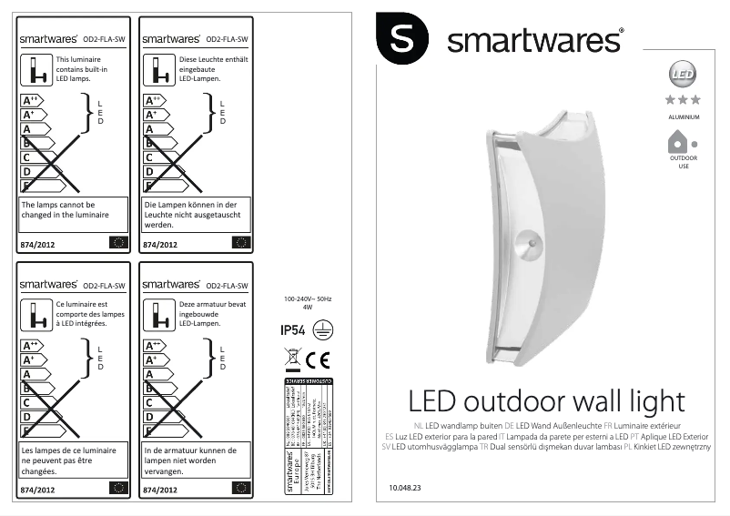 Page 1 de la notice Manuel utilisateur Smartwares OD2-FLA-SW