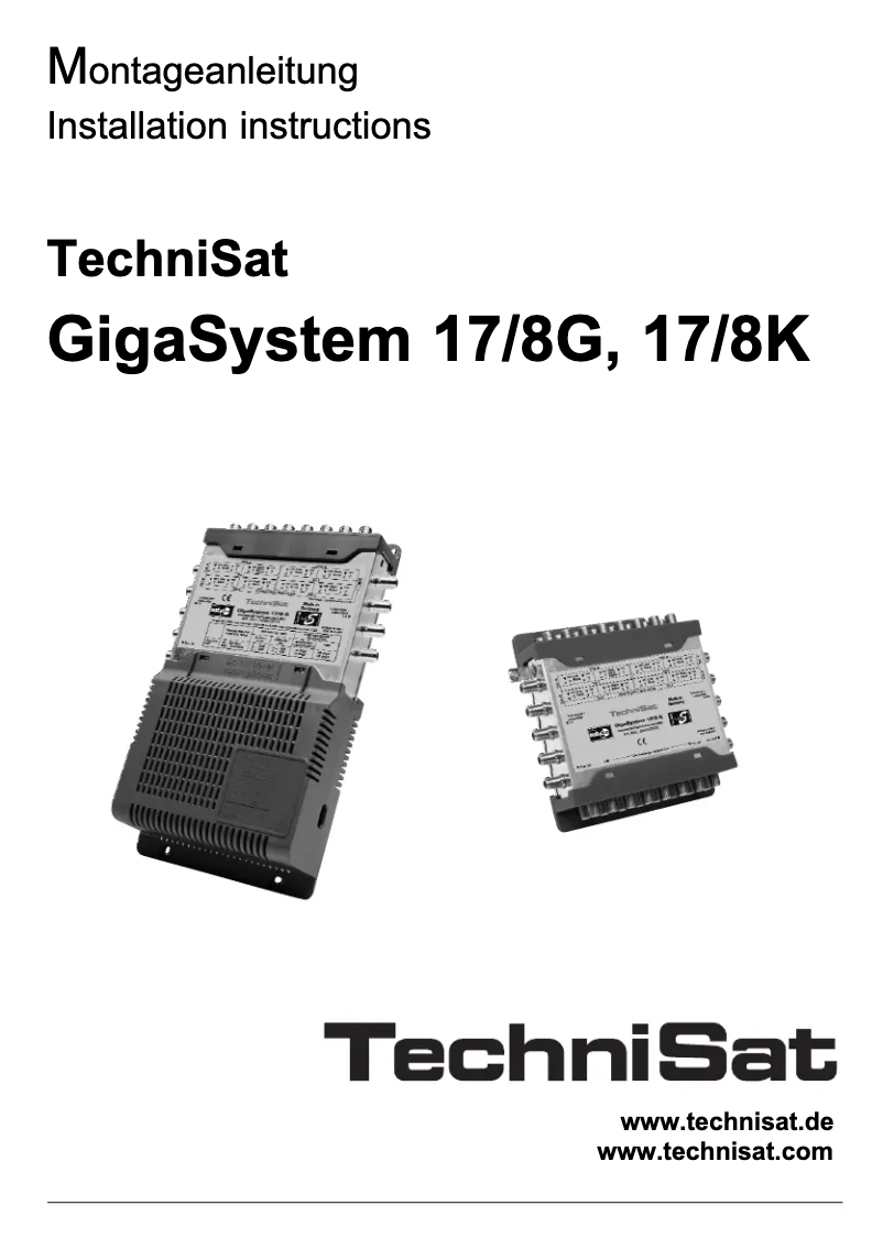 Page 1 de la notice Guide d'installation TechniSat GigaSystem 17/8 G