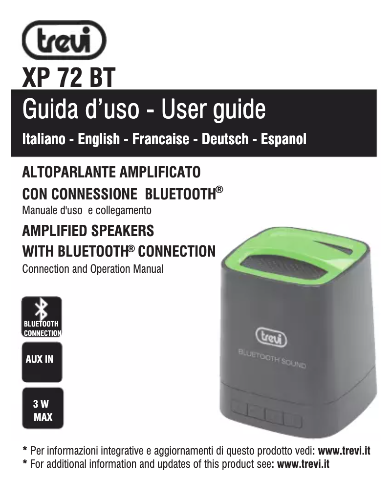 Page 1 de la notice Manuel utilisateur Trevi XP 72 BT