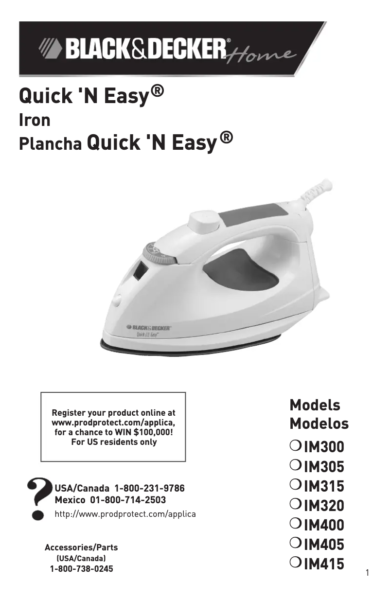 Page 1 de la notice Manuel utilisateur Black & Decker IM415