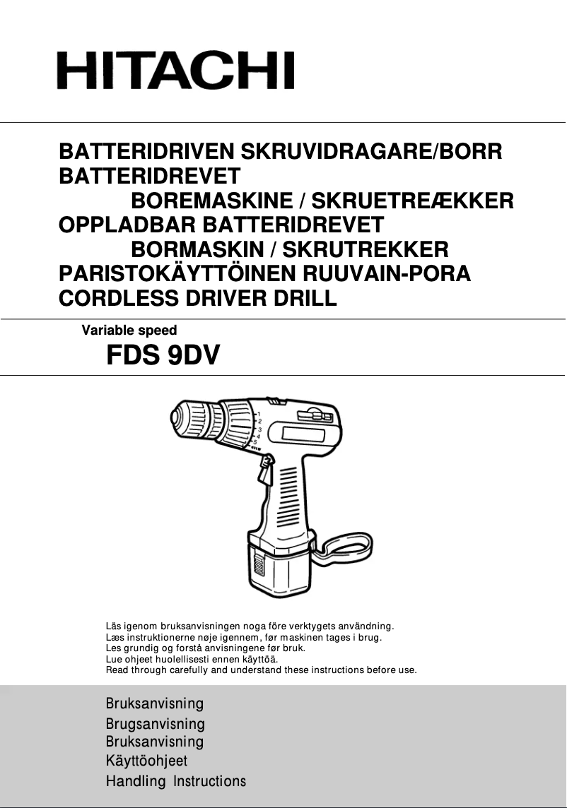 Page n°1 - Manuel utilisateur Hitachi FDS 9DV