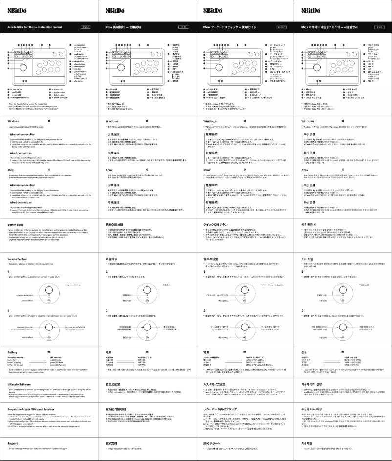 Image de la première page du manuel de l'appareil Arcade Stick Xbox