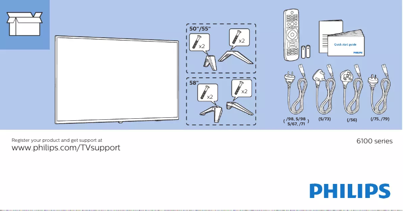 Página 1 del manual Guía de inicio rápido Philips 58PUT6183S