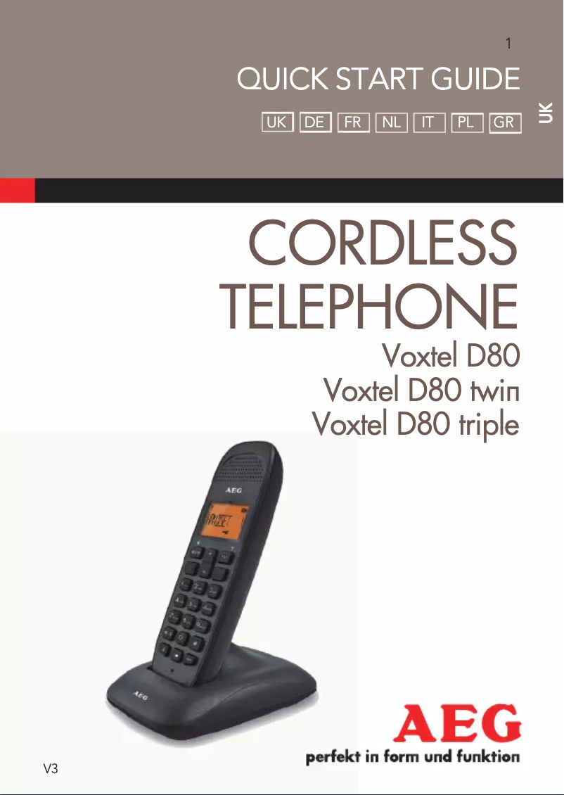 Image de la première page du manuel de l'appareil Voxtel D80 triple