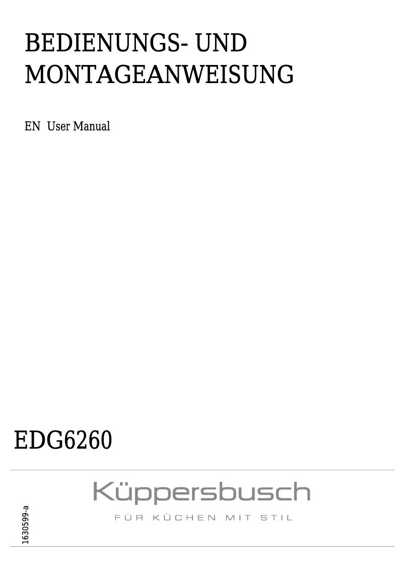 Image de la première page du manuel de l'appareil EDG6260