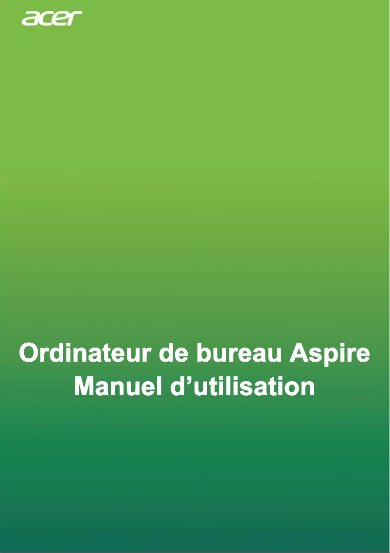Page 1 de la notice Manuel utilisateur Acer Aspire TC-391