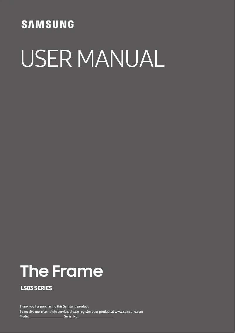 Image de la première page du manuel de l'appareil QE55LS03RAUXXH