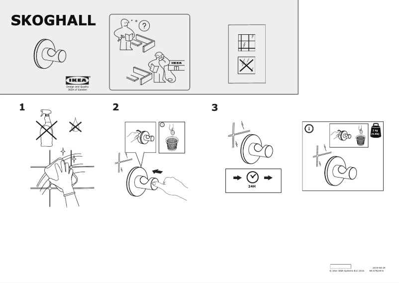 Page 1 de la notice Manuel utilisateur Ikea SKOGHALL 605.792.29