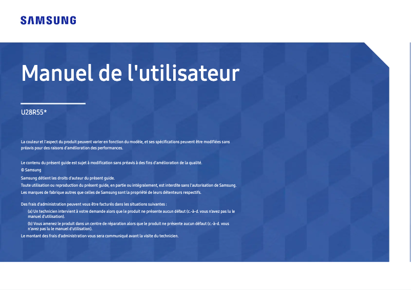 Page 1 de la notice Manuel utilisateur Samsung U28R550UQI