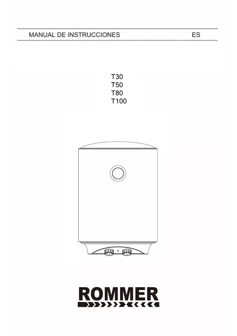 Page 1 de la notice Manuel utilisateur Rommer T 100