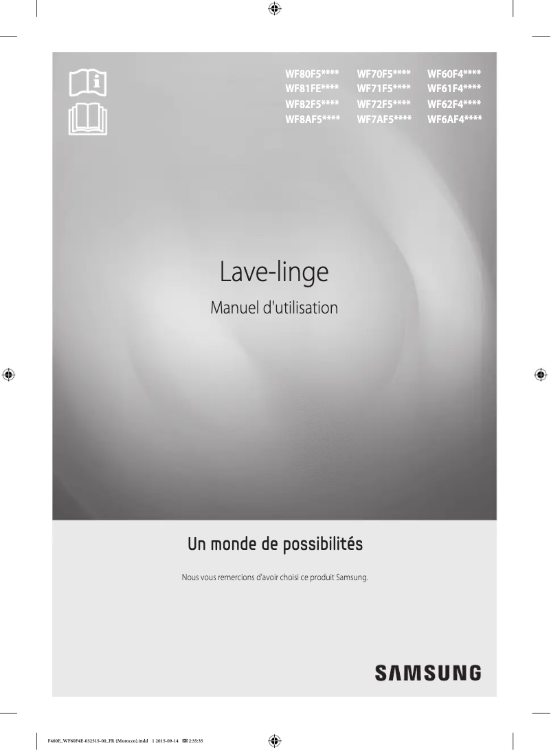 Image de la première page du manuel de l'appareil WF70F5EHW4X