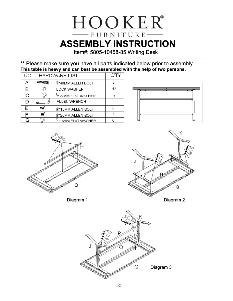 Página 1 del manual Manual de usuario Hooker 5805-10458-85