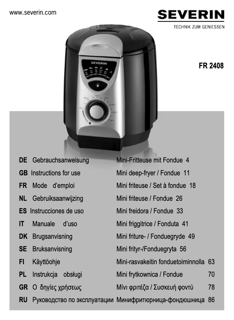 Page n°1 - Manuel utilisateur Severin FR 2408