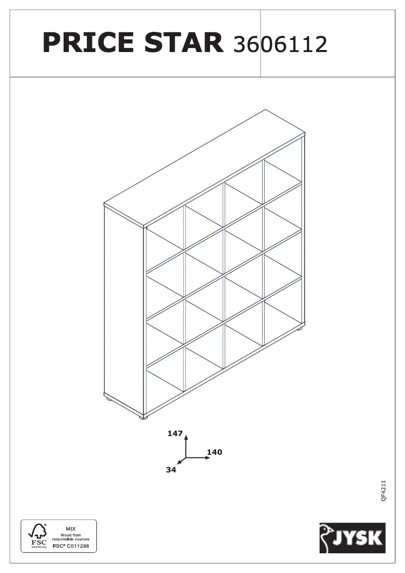 Imagen de la primera página del manual del dispositivo Haldager (141x147x34)