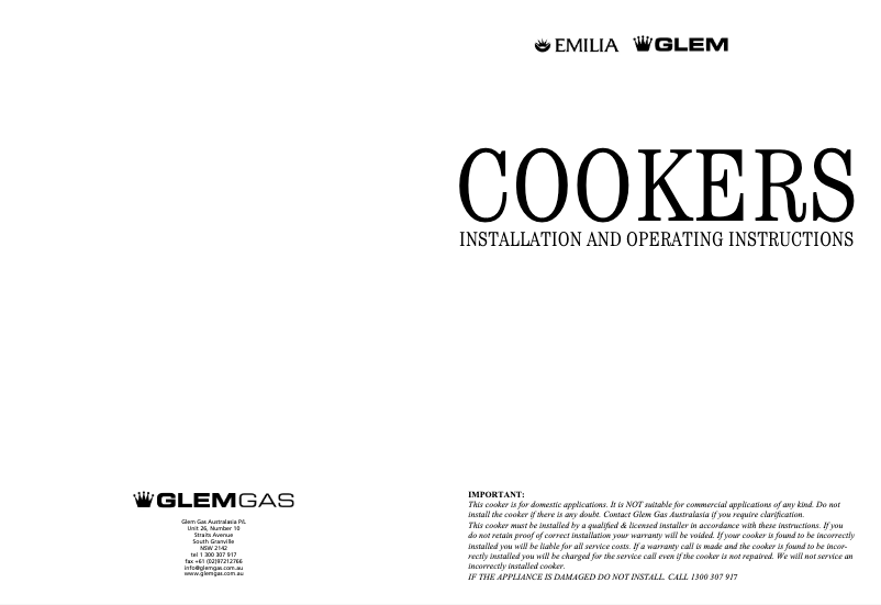 Page 1 de la notice Manuel utilisateur Glem Gas IT965PROEI2