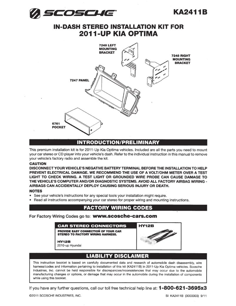 Image de la première page du manuel de l'appareil KA2411B