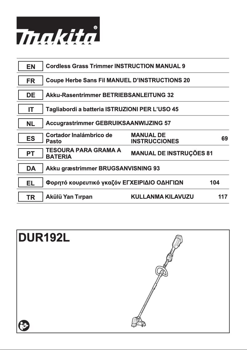 Page 1 de la notice Manuel utilisateur Makita DUR192LRT