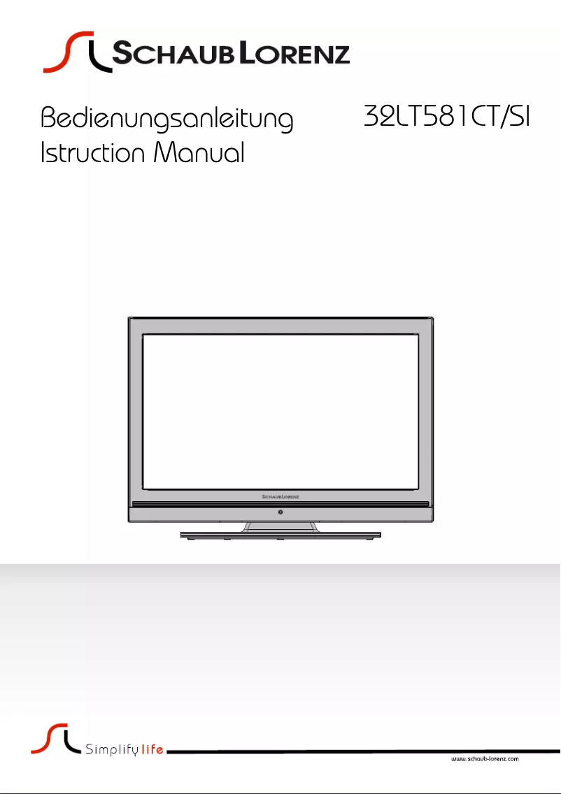 Page n°1 - Manuel utilisateur Schaub Lorenz 32LT581CT/SI