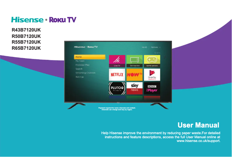 Page 1 de la notice Manuel utilisateur Hisense B7120