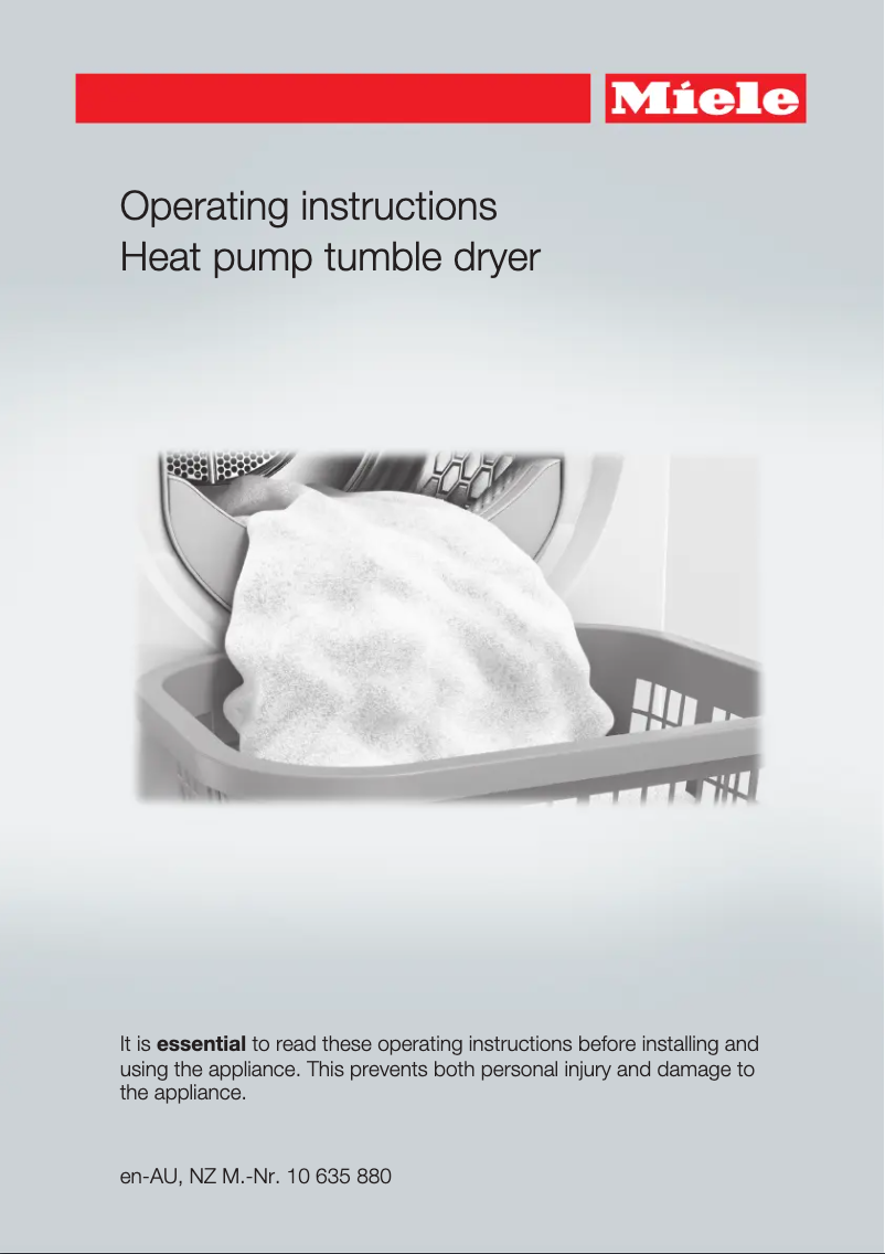 Page n°1 - Manuel utilisateur Miele TDD 130 WP ECO