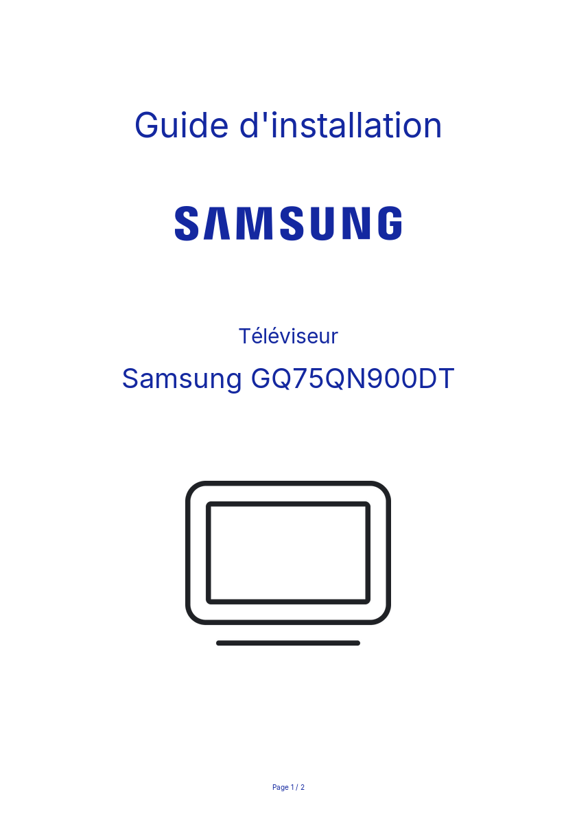 Image de la première page du manuel de l'appareil GQ75QN900DT