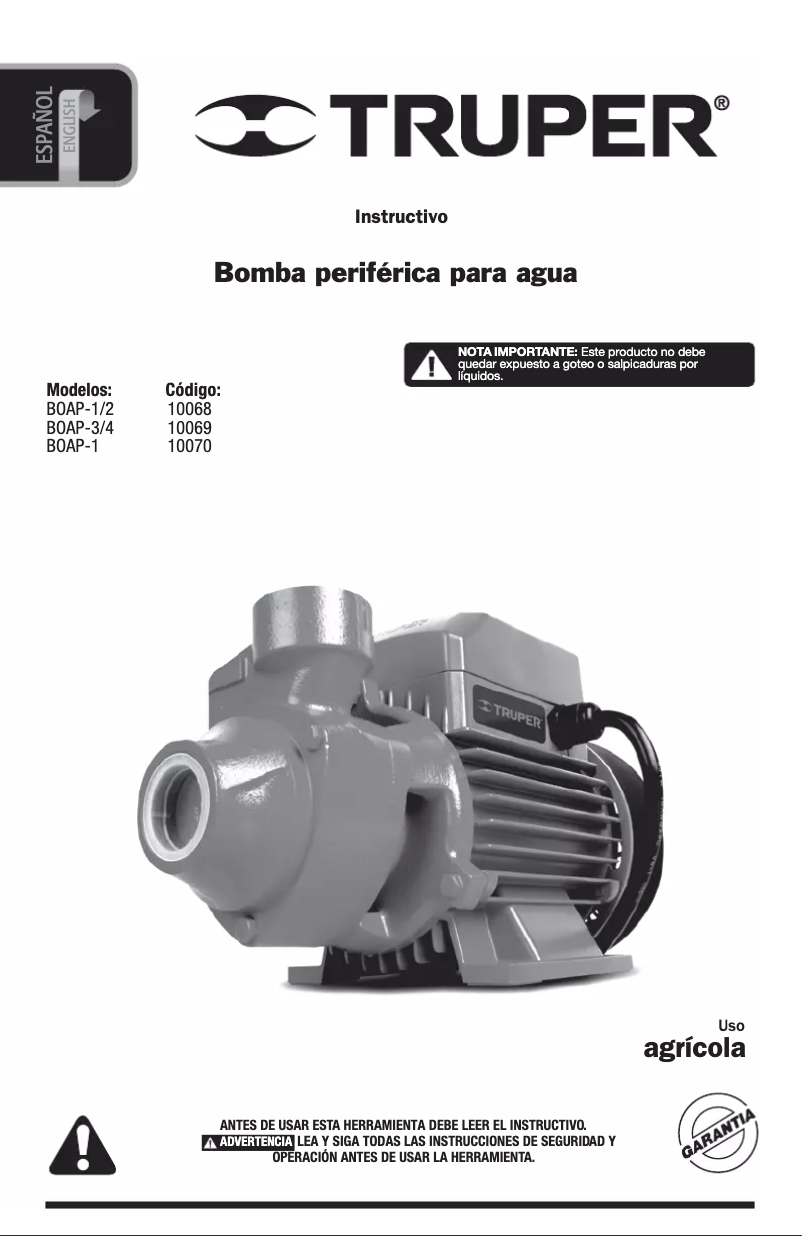 Page n°1 - Manuel utilisateur Truper BOAP-1