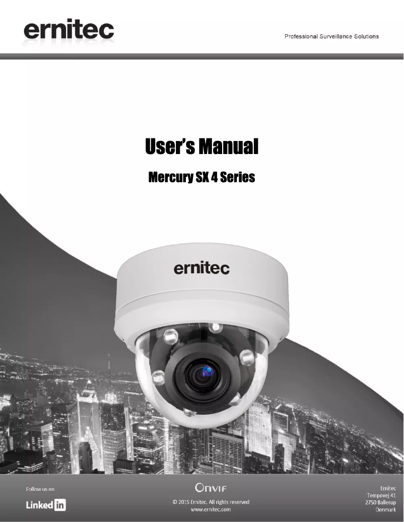 Page 1 de la notice Manuel utilisateur Ernitec SX-343IR