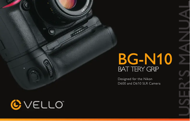 Page 1 de la notice Manuel utilisateur Vello BG-N10