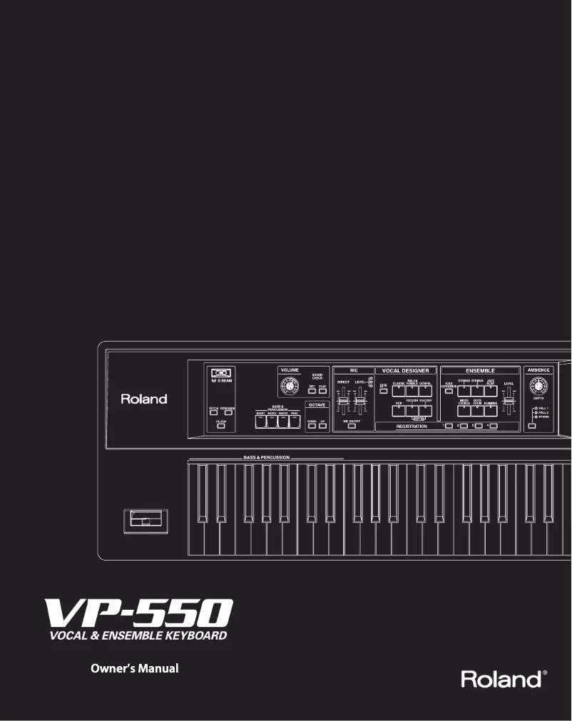 Image de la première page du manuel de l'appareil VP-550