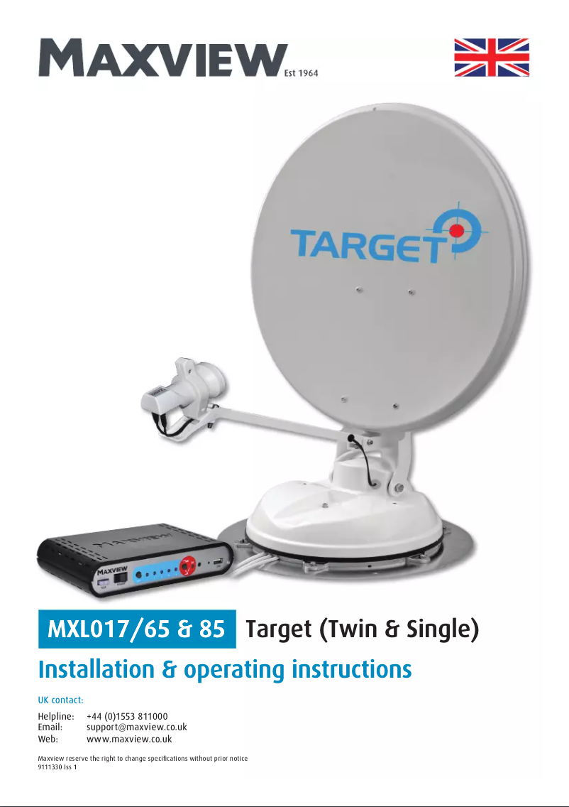 Page 1 de la notice Manuel utilisateur Maxview Target MXL017-65