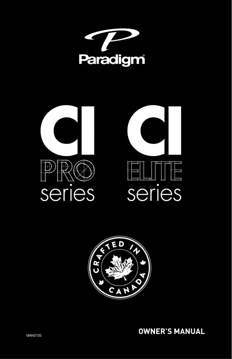 Page 1 de la notice Manuel utilisateur Paradigm CI Elite E80-A