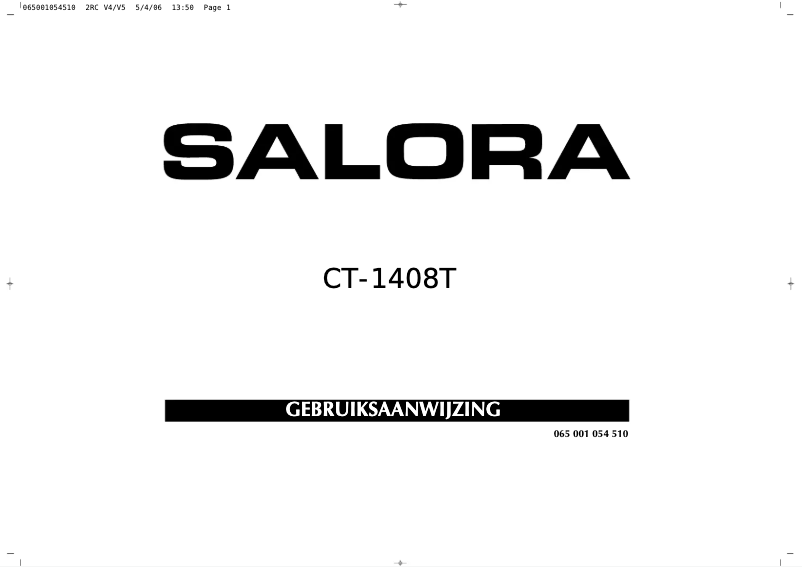 Page 1 de la notice Manuel utilisateur Salora CT-1408T