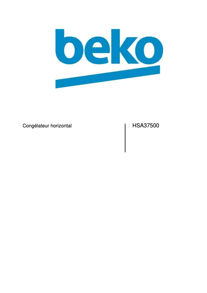 Page 1 de la notice Manuel utilisateur Beko HSA 37500