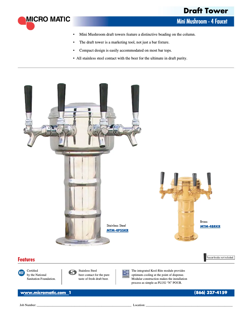 Page 1 de la notice Manuel utilisateur Micro Matic MTM-4KR