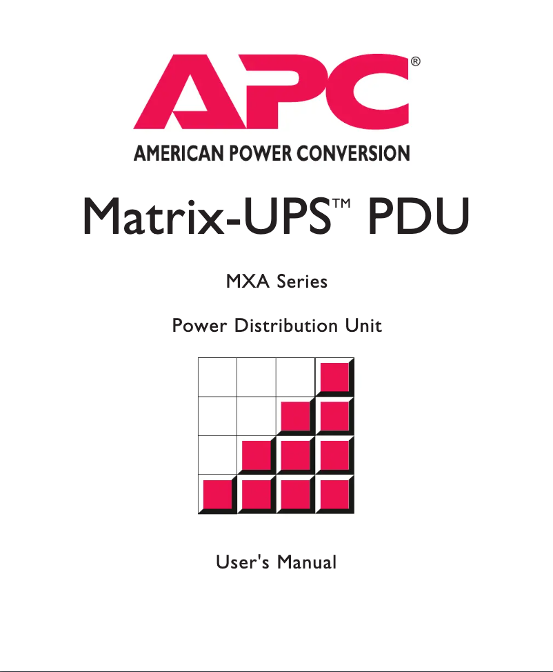 Page 1 de la notice Manuel utilisateur APC MXA103
