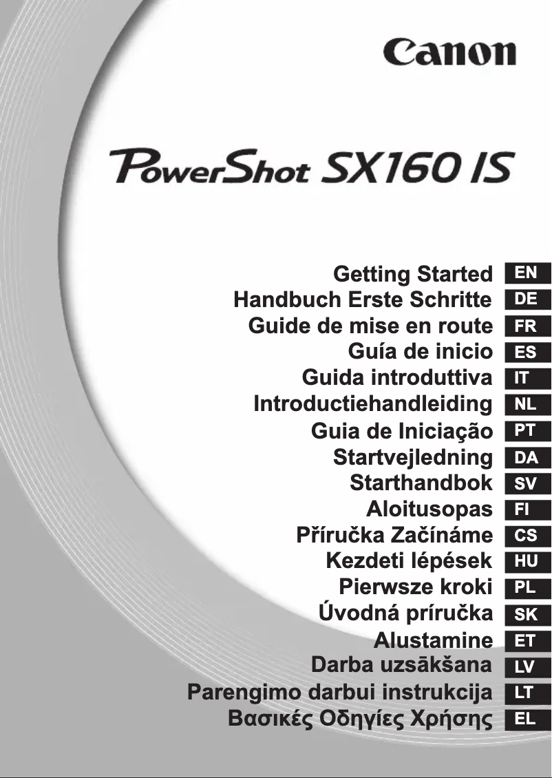 Imagen de la primera página del manual del dispositivo PowerShot SX160 IS