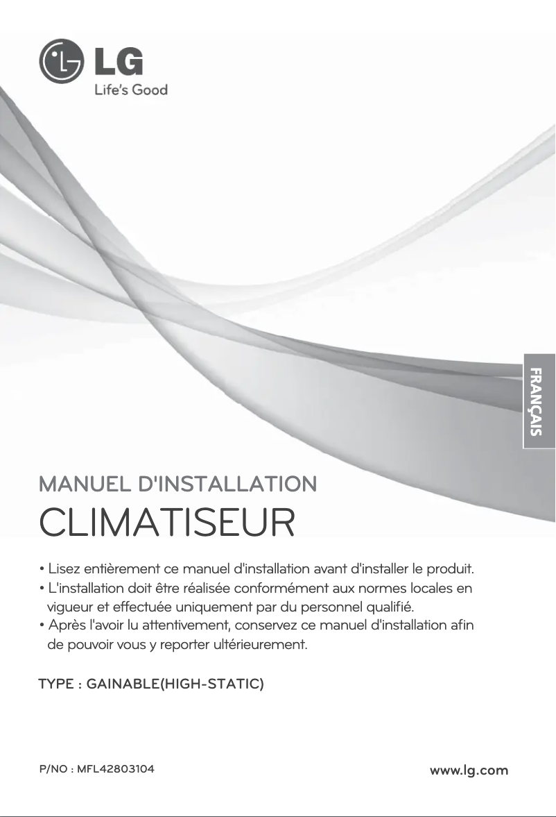 Image de la première page du manuel de l'appareil ARNU28GBGA2