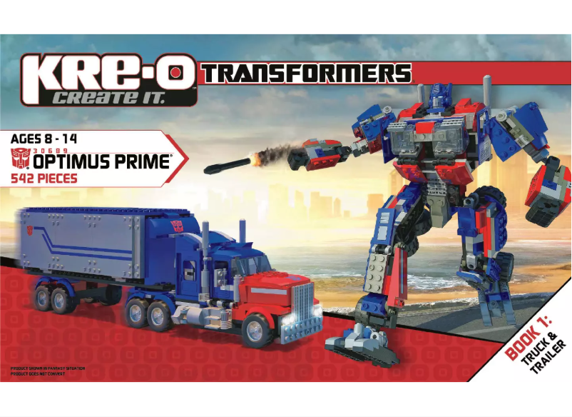 Page 1 de la notice Manuel utilisateur Hasbro Kre-O Transformers Optimus Prime