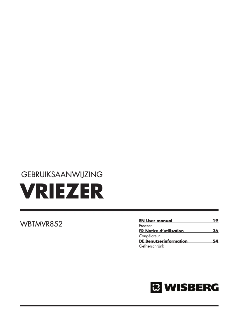 Page n°1 - Manuel utilisateur Wisberg WBTMVR852