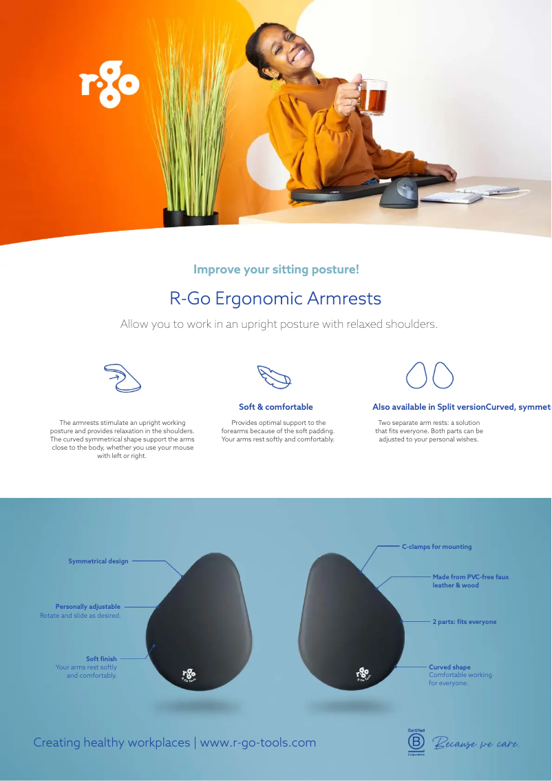 Page n°1 - Fiche technique R-Go Tools Split Armrest