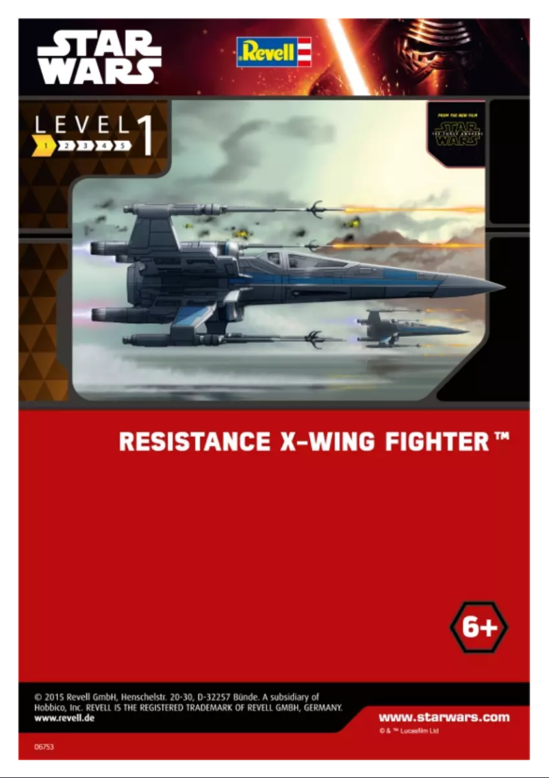 Page 1 de la notice Manuel utilisateur Revell Resistance X-wing Fighter
