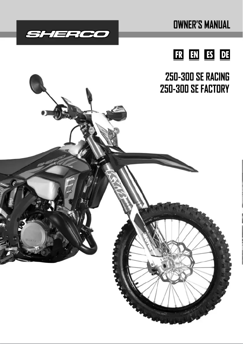 Page 1 de la notice Manuel utilisateur Sherco 300 SE (2022)