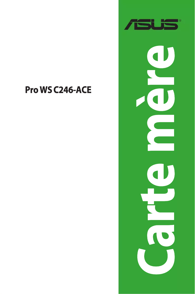 Page 1 de la notice Manuel utilisateur Asus Pro WS C246-ACE