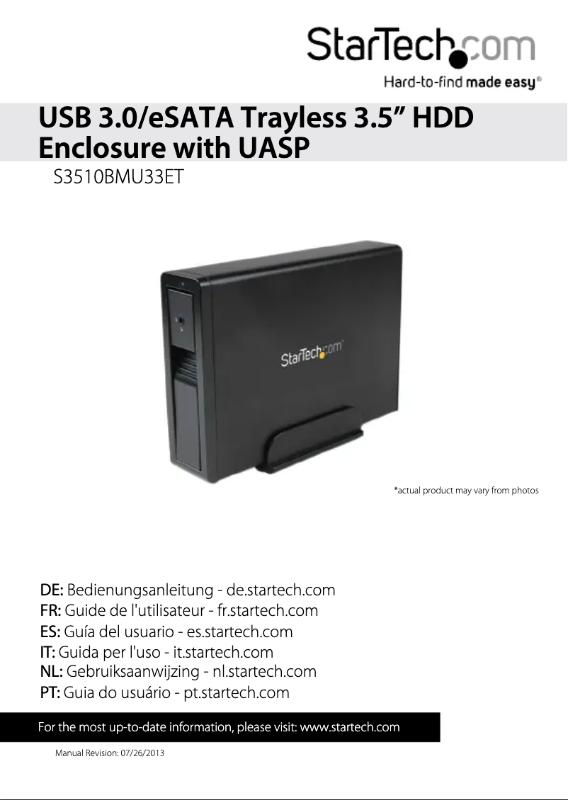Page 1 de la notice Manuel utilisateur StarTech.com S3510BMU33ET
