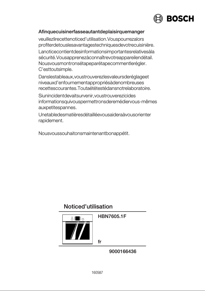 Image de la première page du manuel de l'appareil HBN760551F