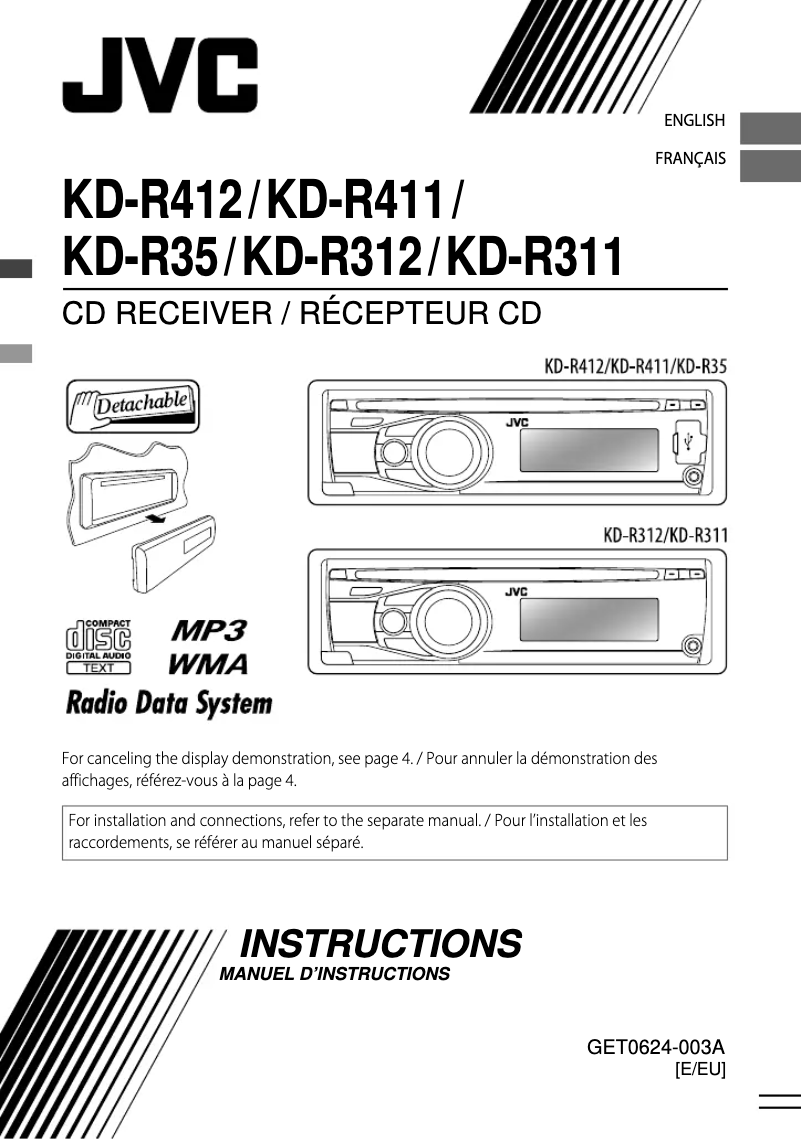Page 1 de la notice Manuel utilisateur JVC KD-R35E