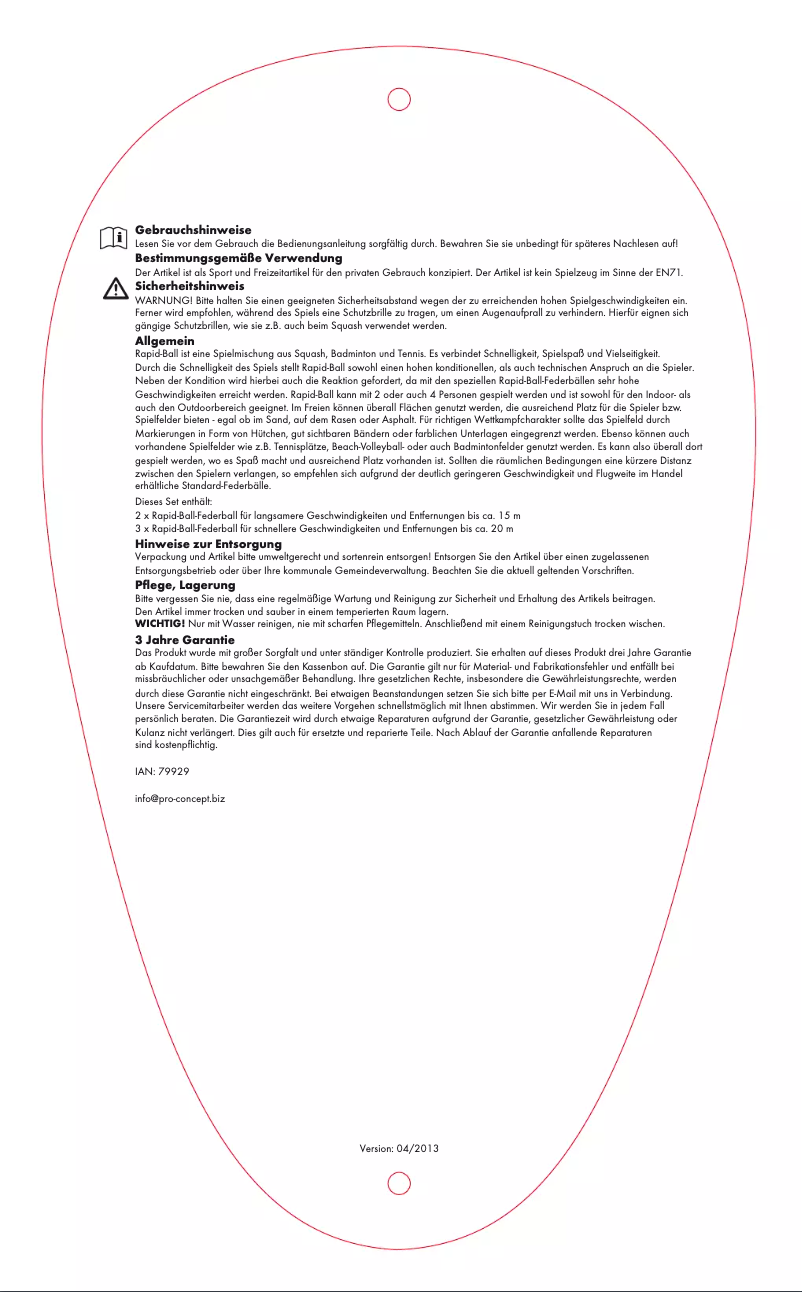 Página 1 del manual Manual de usuario Crivit IAN 79929