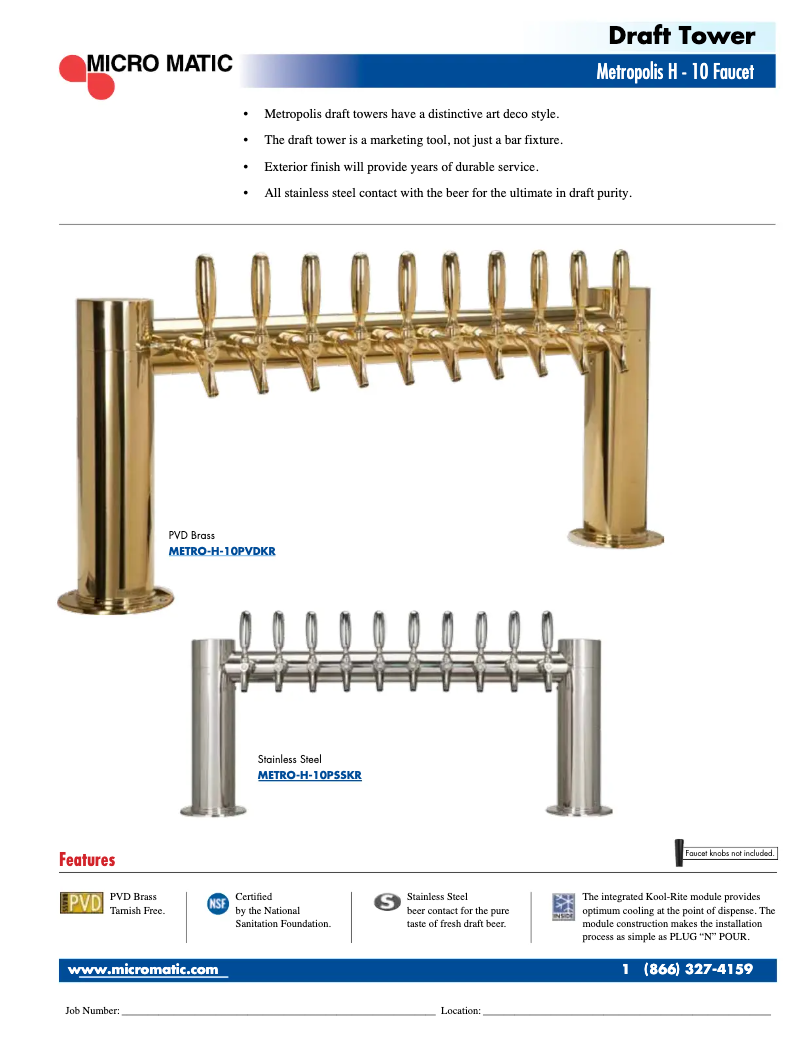 Page 1 de la notice Manuel utilisateur Micro Matic METRO-H-10PSSKR